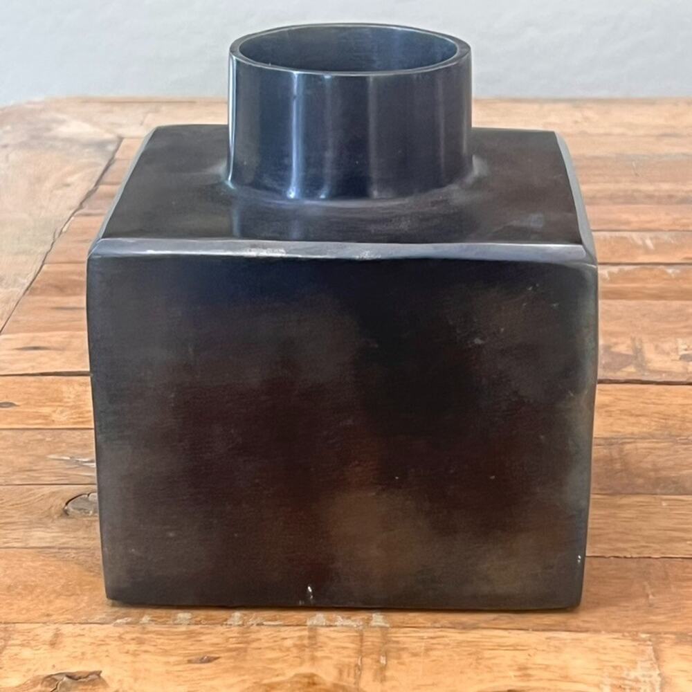 Pottery Barn Inkwell Sculpture Medium Bronze Cube 6 in Metal